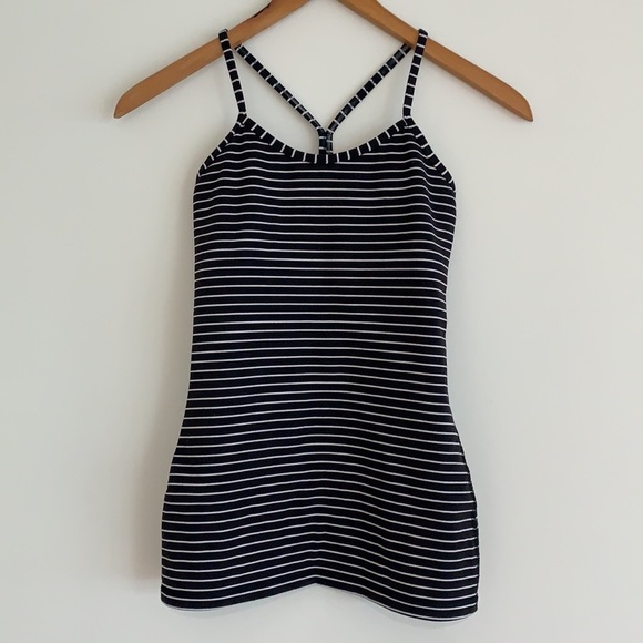 lululemon Power Y Tank Built-in Bra Stripes Sz4